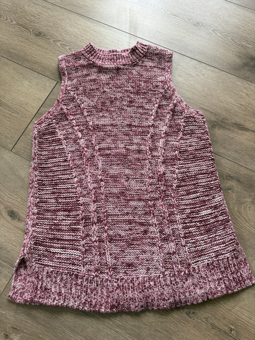 LOFT Marled Pink and Cream Knit Tunic
